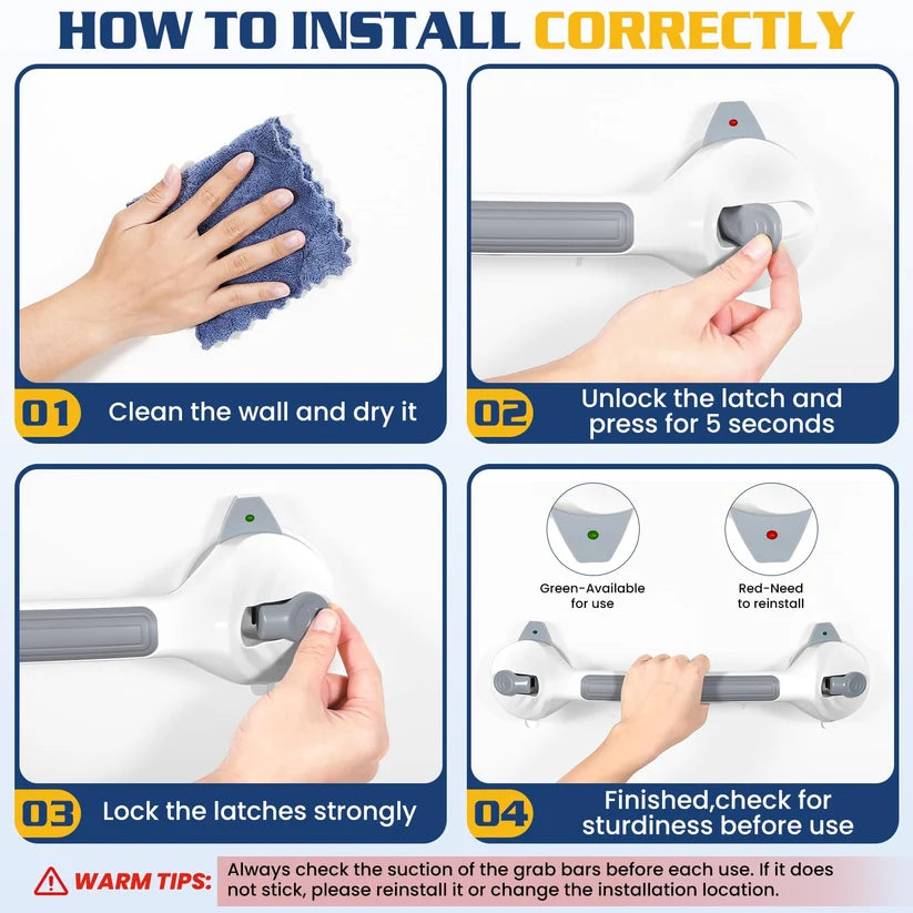 Non-Slip Bathroom Safety Handle with Suction Cup