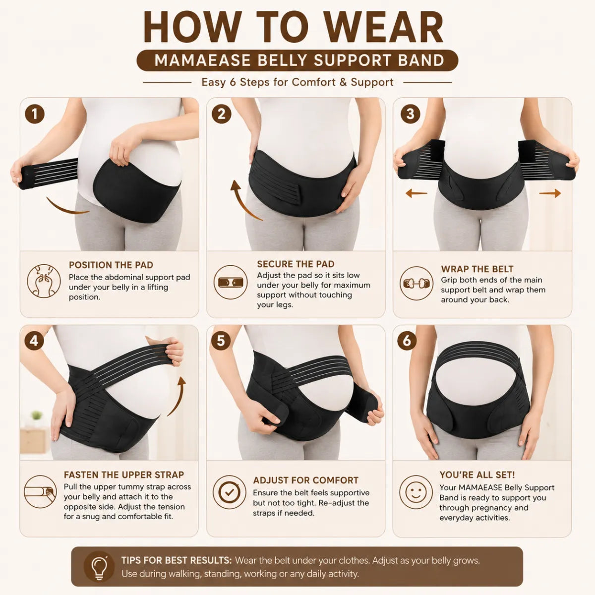 QueenBee® Dutton 3pc Pregnancy & Postpartum Belly Belt in Nude